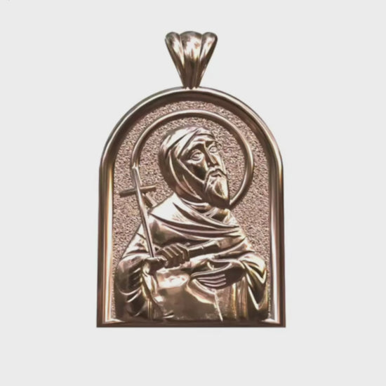 Video - Rose Gold Coptic Saint Anthony the Great Apse Pendant