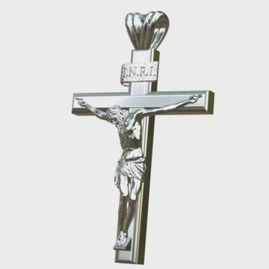 Video - Silver Catholic Siena Crucifix