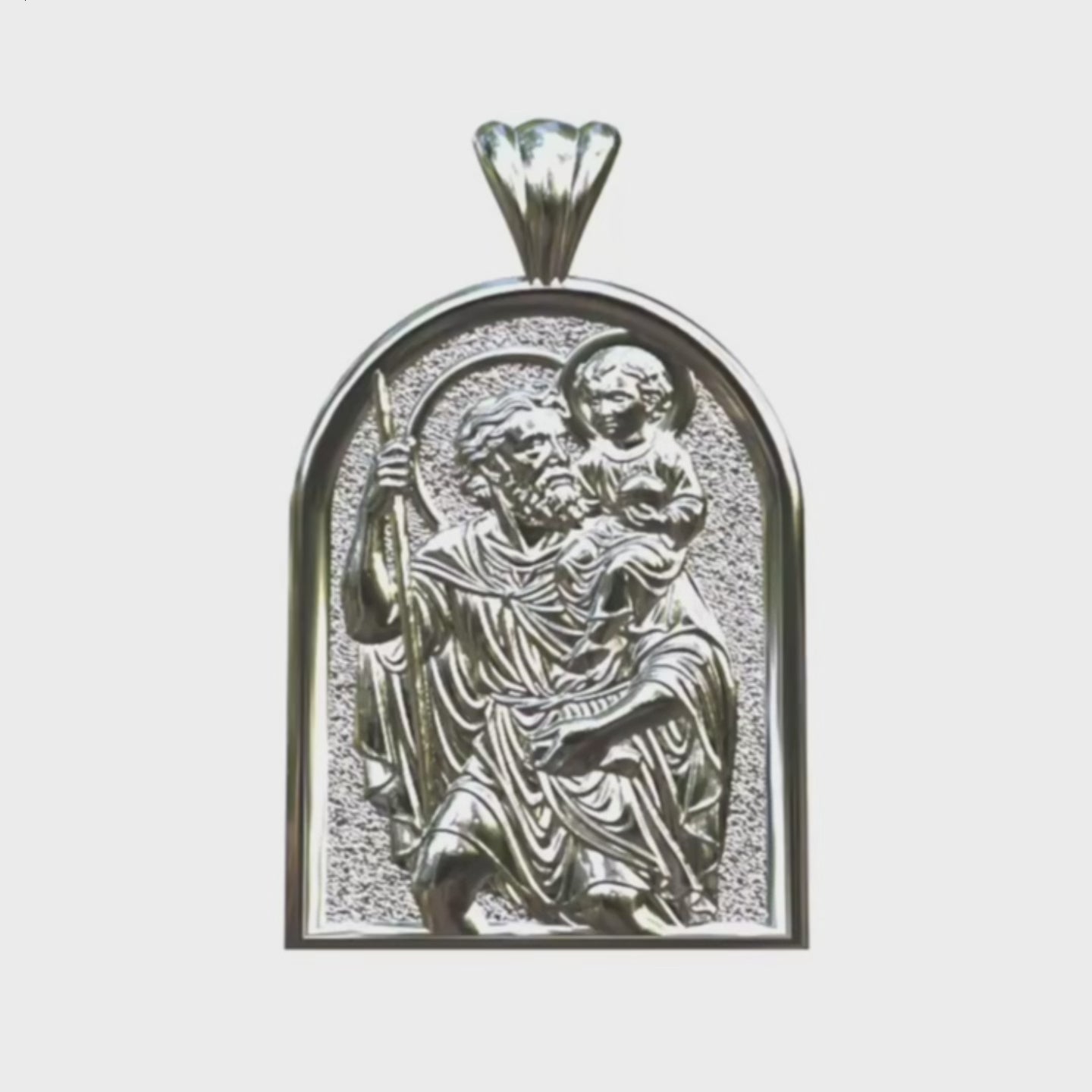 Video - Silver saint Christopher Apse Pendant