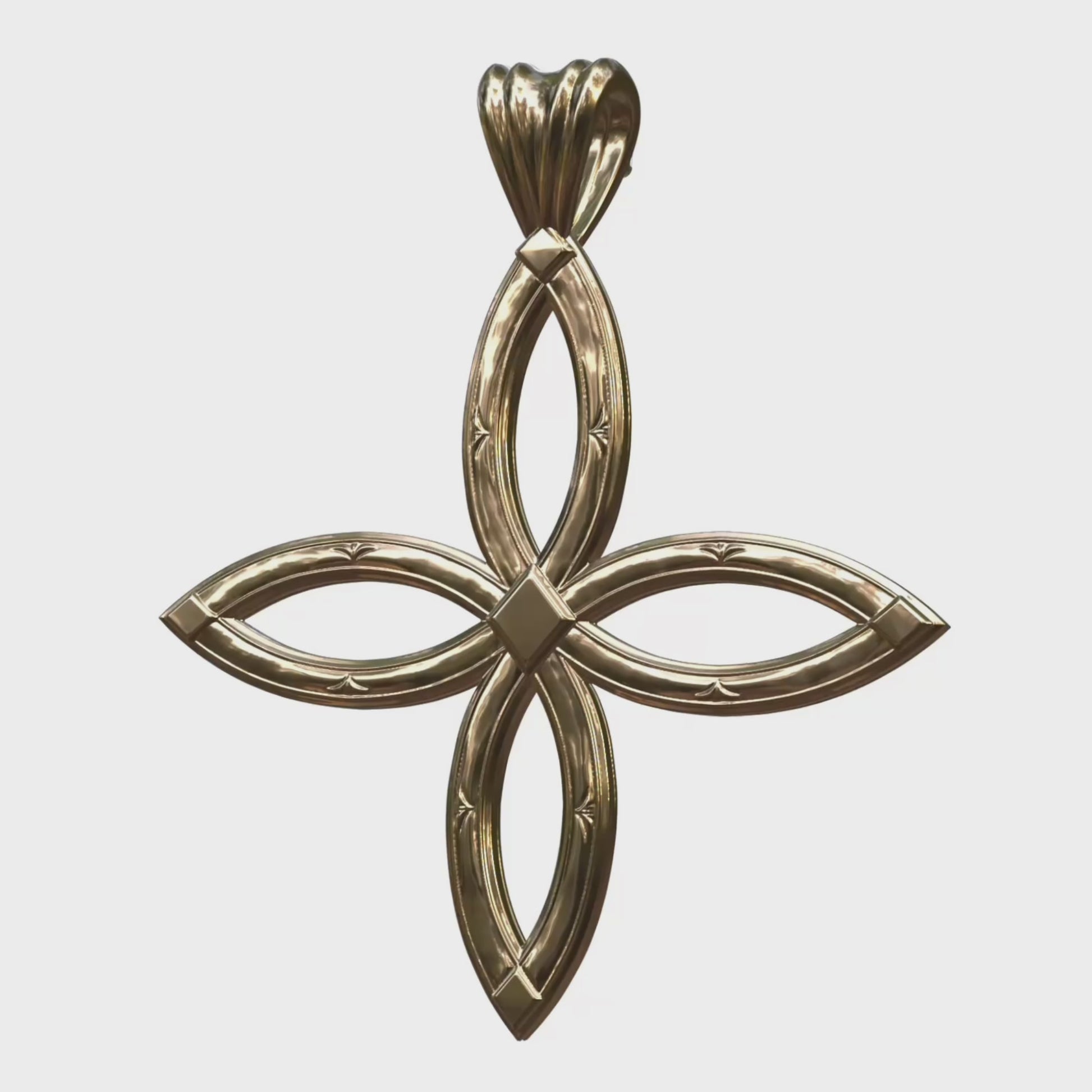 Video: Vermeil or Yellow Gold Ichthys Cross