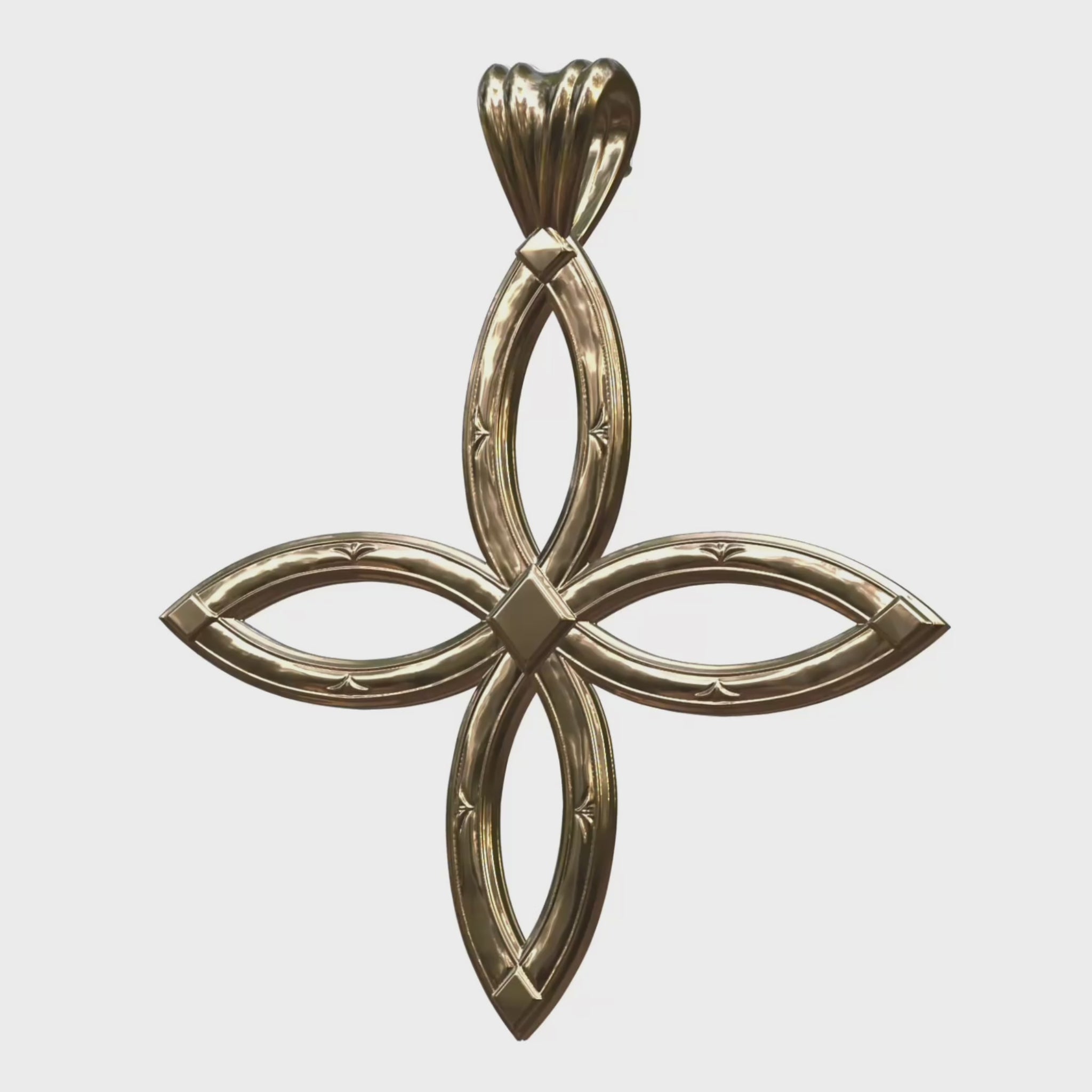 Video: Vermeil or Yellow Gold Ichthys Cross