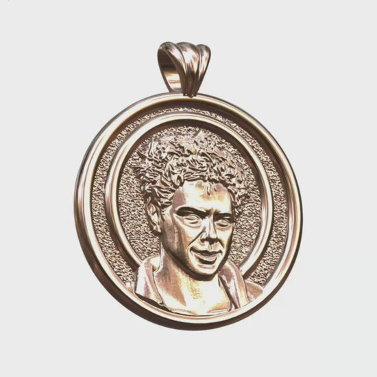 Video - Rose Gold Carlo Acutis Round Pendant