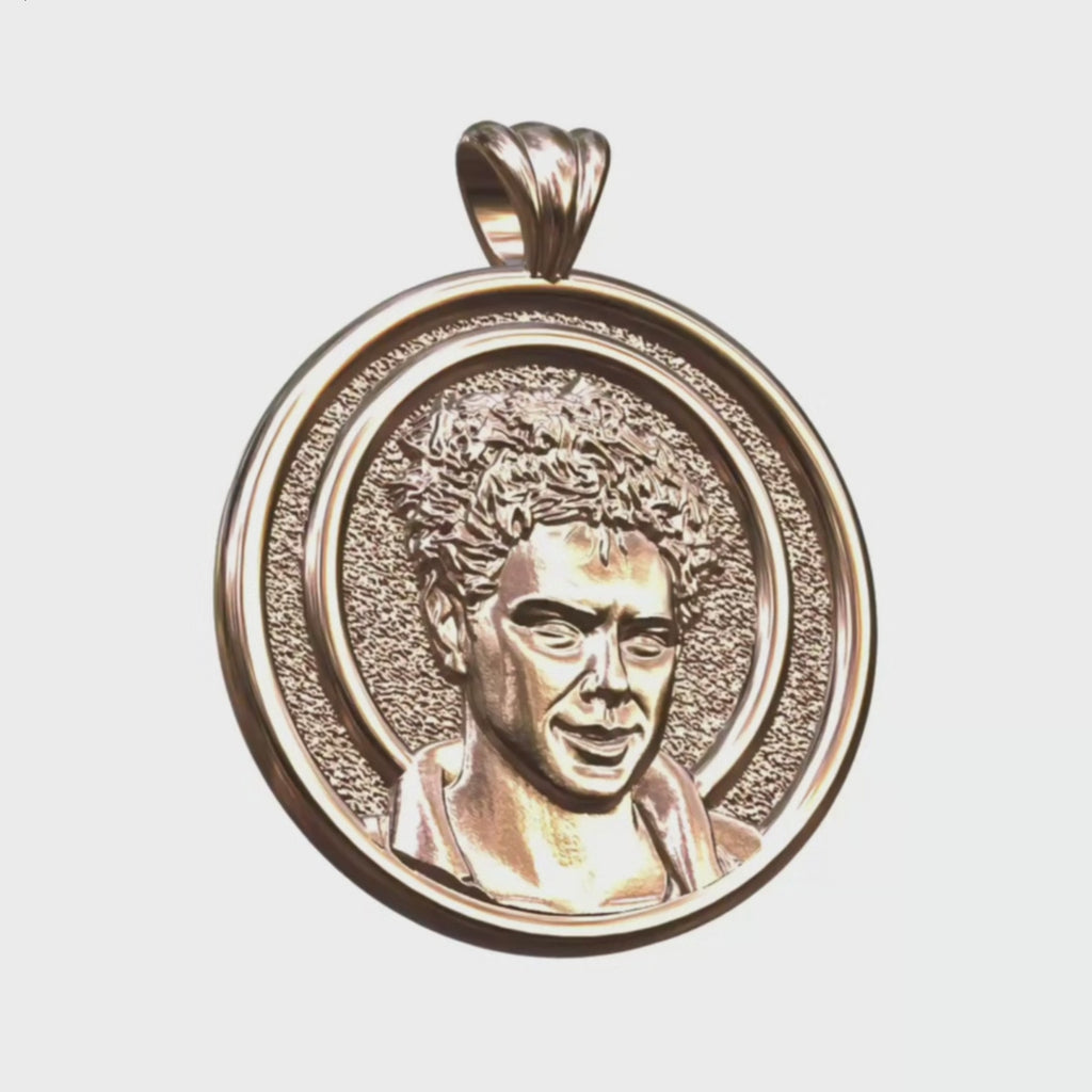Video - Rose Gold Carlo Acutis Round Pendant