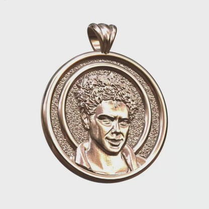 Video - Rose Gold Carlo Acutis Round Pendant