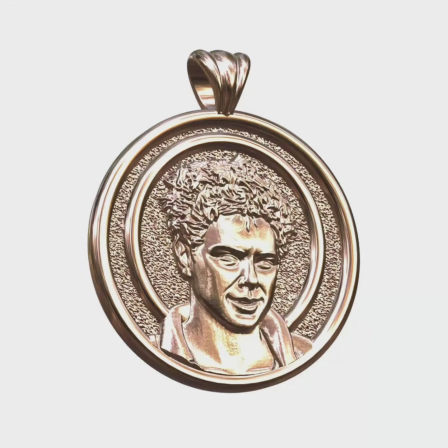 Video - Rose Gold Carlo Acutis Round Pendant