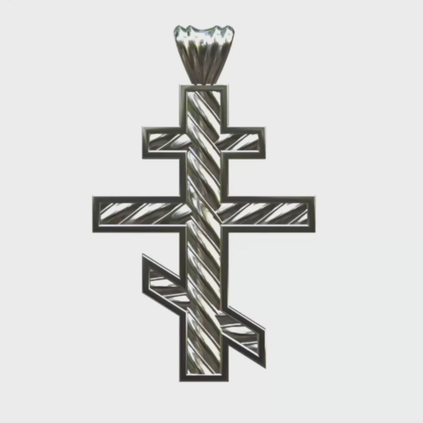 Video - Silver Helix Three Bar Cross