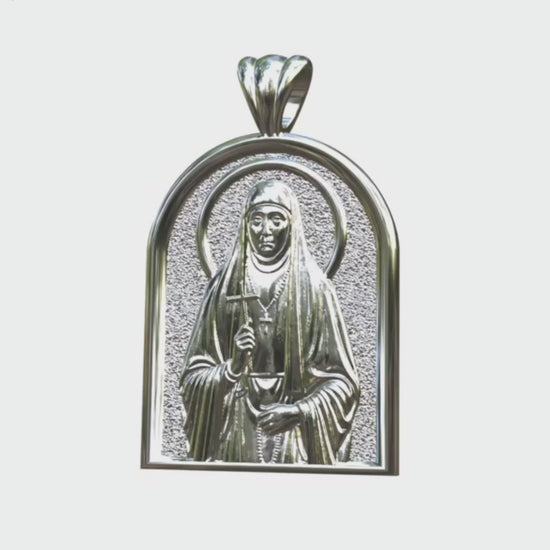 Video - Silver Saint Elizabeth the New Martyr Icon Apse Pendant