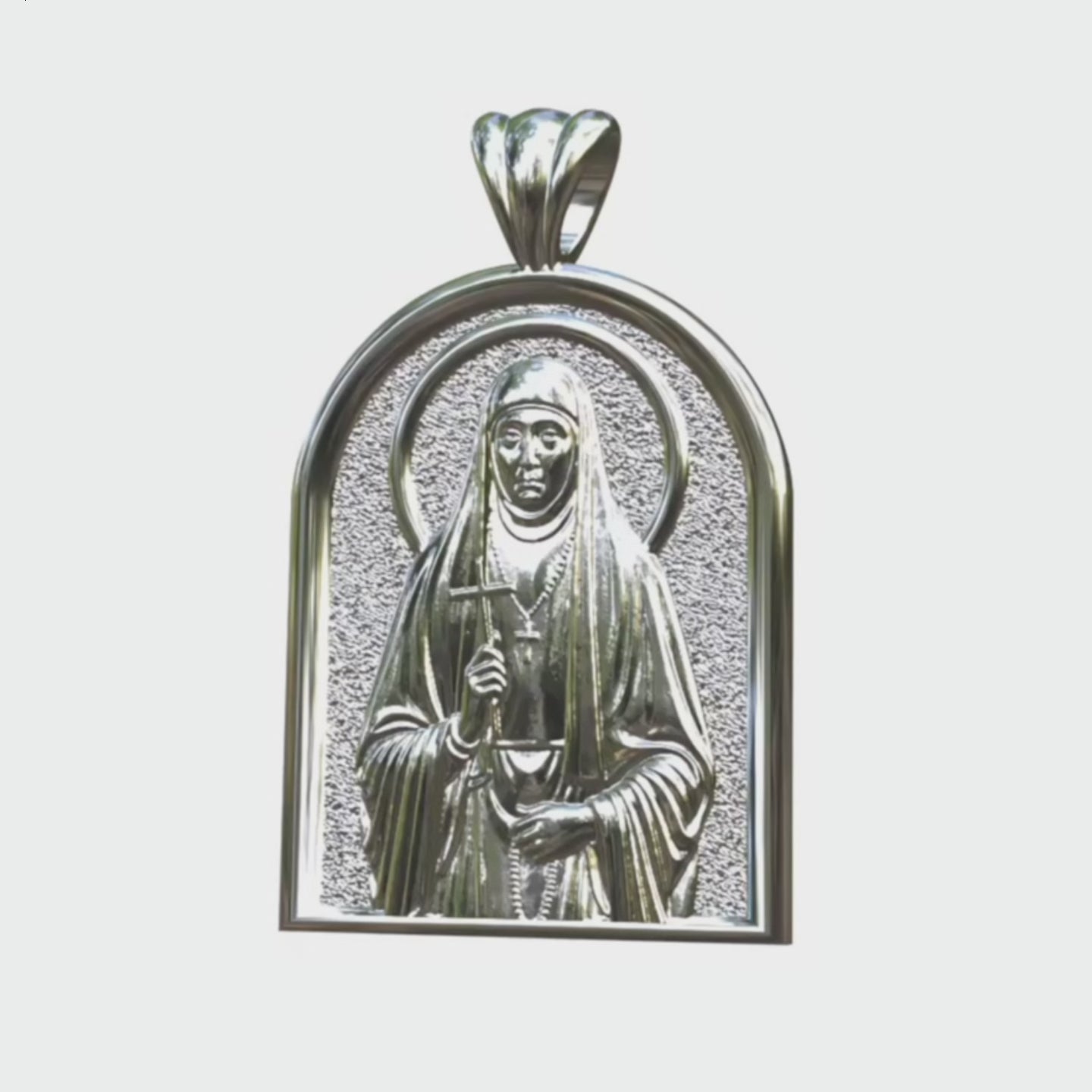 Video - Silver Saint Elizabeth the New Martyr Icon Apse Pendant