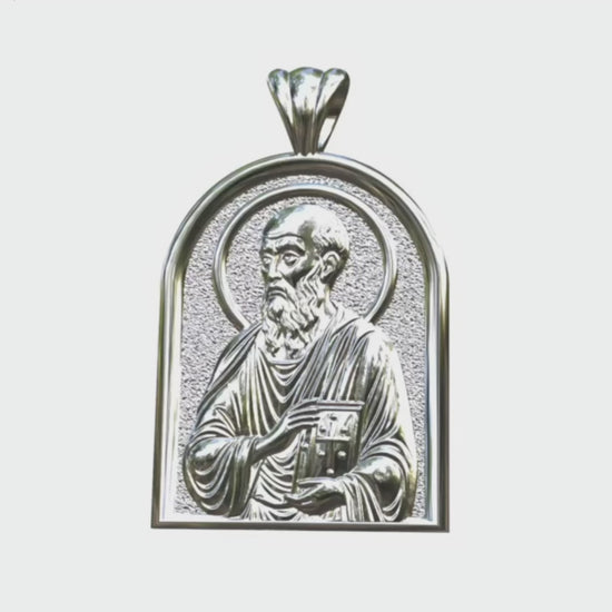 Video - Silver Saint Paul the Apostle Icon Pendant