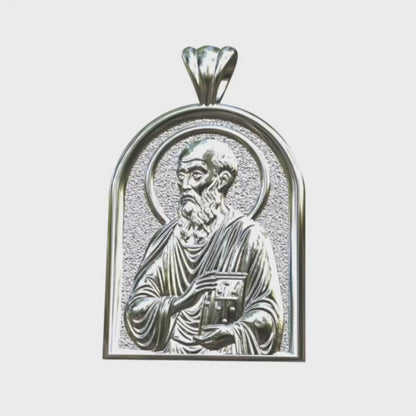 Video - Silver Saint Paul the Apostle Icon Pendant