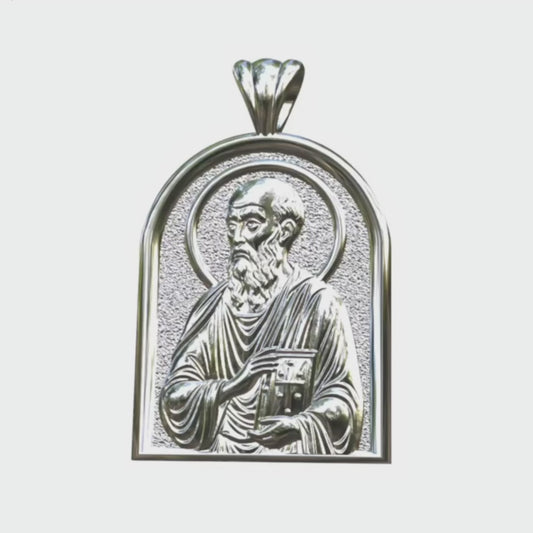 Video - Silver Saint Paul the Apostle Icon Pendant