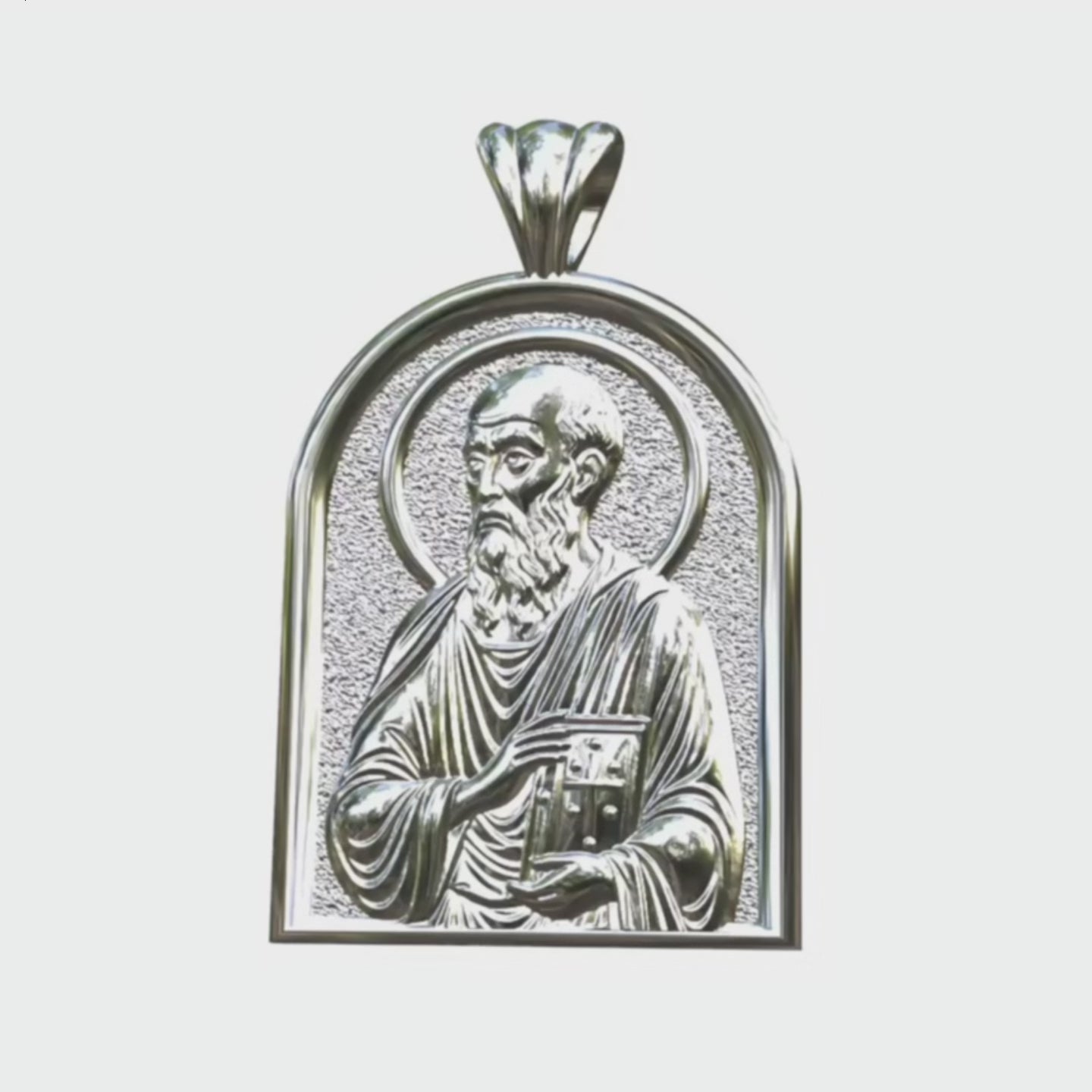 Video - Silver Saint Paul the Apostle Icon Pendant