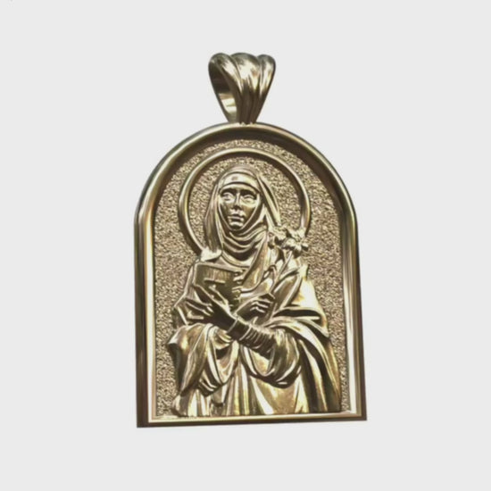 Video - Yellow Gold Saint Catherine of Siena Pedant