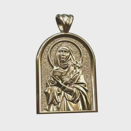 Video - Yellow Gold Saint Catherine of Siena Pedant